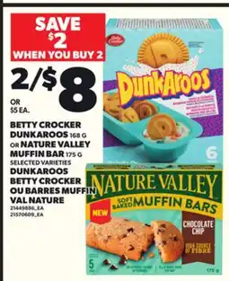 Independent City Market BETTY CROCKER DUNKAROOS 168 G OR NATURE VALLEY MUFFIN BAR 175 G offer