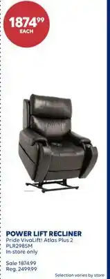 Wellwise by Shoppers POWER LIFT RECLINER Pride VivaLift! Atlas Plus 2 offer