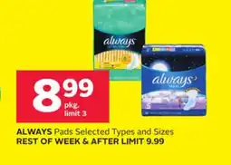 Rexall ALWAYS Pads offer