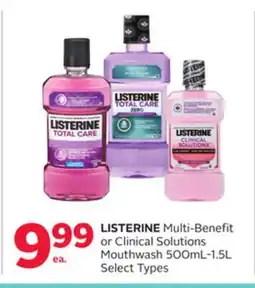 Rexall LISTERINE Multi-Benefit or Clinical Solutions Mouthwash 500mL-1.5L offer