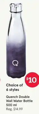 Kitchen Stuff Plus Quench Double Wall Water Bottle 500 ml offer