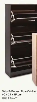 Kitchen Stuff Plus Toby 3-Drawer Shoe Cabinet offer