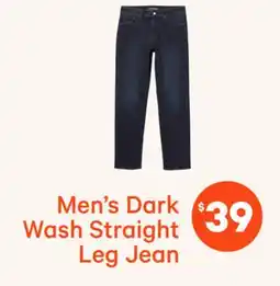 Joe Fresh Men's Dark Wash Straight Leg Jean offer
