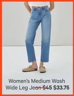 Joe Fresh Women's Medium Wash Wide Leg Jean offer