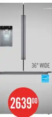 The Brick Bosch 36 26 Cu. Ft. 100 Series Smart French-Door Refrigerator - Stainless Steel - B36FD10ENS offer