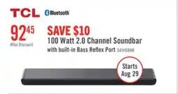 The Brick TCL 2.0 CH Bluetooth Dolby Atmos DTS Virtual:X Soundbar (S45H) offer