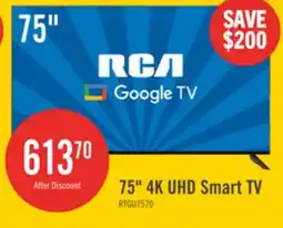 The Brick RCA 75 4K HDR Smart Google TV offer