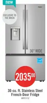 The Brick Whirlpool 36 30 Cu. Ft. French-Door Refrigerator with Dual Ice Makers - Stainless Steel - WRFF3736SZ offer