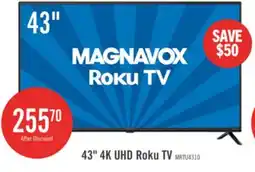 The Brick Magnavox 43 4K Ultra HD Roku Smart TV offer
