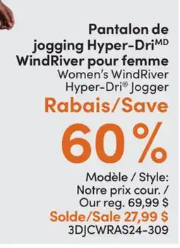 L'équipeur Pantalon de jogging Hyper-DriMD WindRiver pour femme offer
