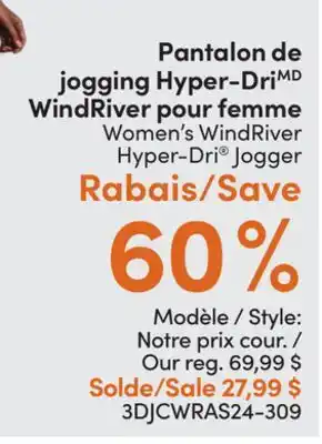 L'équipeur Pantalon de jogging Hyper-DriMD WindRiver pour femme offer