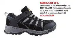 Canadian Tire CSA STEEL TOE HIKERS offer