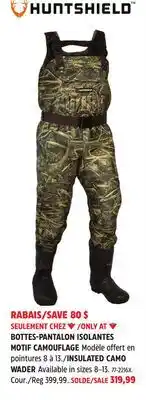 Canadian Tire Huntshield INSULATED CAMO WADER offer