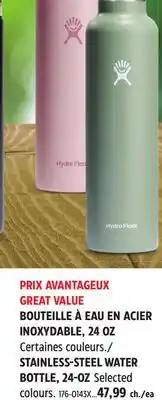 Canadian Tire HYDRO FLASK STAINLESS-STEEL WATER BOTTLE offer