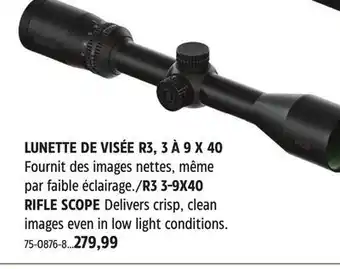 Canadian Tire R3 3-9X40 RIFLE SCOPE offer