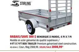 Canadian Tire STIRLING 4-FT X 7-FT BOX TRAILER offer
