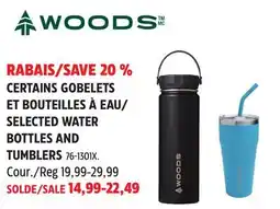 Canadian Tire Woods SELECTED WATER BOTTLES AND TUMBLERS offer