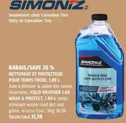 Canadian Tire Simoniz Platinum Cold Weather Car Wash & Protect, 1.89-L offer