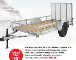 Canadian Tire True North 60-IN X 10-FT GALVANIZED STEEL UTILITY TRAILER offer