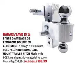 Canadian Tire MotoMaster ALUMINUM DUAL-BALL MOUNT TRAILER HITCH offer