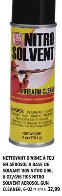 Canadian Tire G96 1105 NITRO SOLVENT AEROSOL GUN CLEANER offer