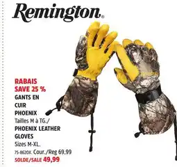 Canadian Tire Remington PHOENIX LEATHER GLOVES offer