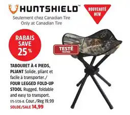 Canadian Tire Huntshield FOUR LEGGED FOLD-UP STOOL offer