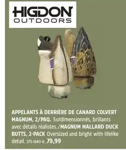 Canadian Tire HIGDON OUTDOORS MAGNUM MALLARD DUCK BUTTS 2-PACK offer