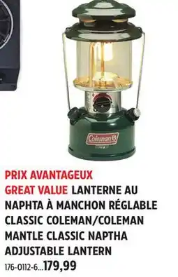 Canadian Tire COLEMAN MANTLE CLASSIC NAPTHA ADJUSTABLE LANTERN offer