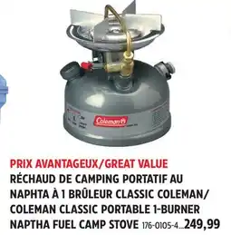 Canadian Tire COLEMAN CLASSIC PORTABLE 1-BURNER NAPTHA FUEL CAMP STOVE offer