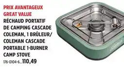 Canadian Tire COLEMAN CASCADE PORTABLE 1-BURNER CAMP STOVE offer