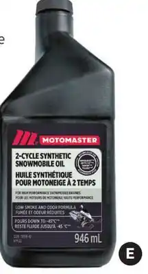 Canadian Tire Motomaster SYNTHETIC SNOWMOBILE OIL, 946-ML offer