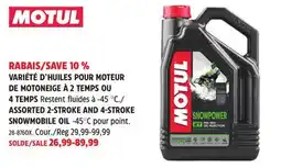 Canadian Tire MOTUL ASSORTED 2-STROKE AND 4-STROKE SNOWMOBILE OIL offer
