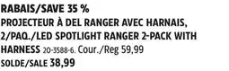 Canadian Tire Alpena LED SPOTLIGHT RANGER 2-PACK WITH HARNESS offer