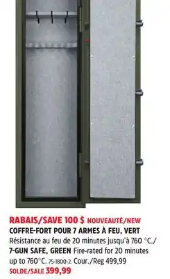 Canadian Tire Huntshield 7-GUN SAFE, GREEN offer