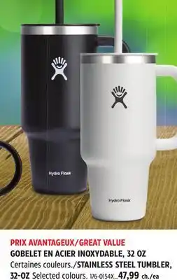 Canadian Tire Hydro Flask STAINLESS STEEL TUMBLER offer
