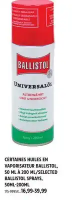 Canadian Tire Ballistol SELECTED BALLISTOL SPRAYS, 50ML-200ML offer