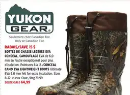 Canadian Tire YUKON GEAR CONCEAL CAMO EVA LIGHTWEIGHT BOOTS offer