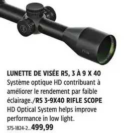 Canadian Tire R5 3-9X40 RIFLE SCOPE offer