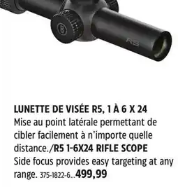 Canadian Tire BUSHNELL R5 1-6X24 RIFLE SCOPE offer