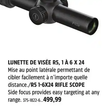 Canadian Tire BUSHNELL R5 1-6X24 RIFLE SCOPE offer