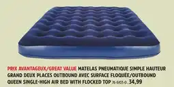 Canadian Tire OUTBOUND QUEEN SINGLE-HIGH AIR BED WITH FLOCKED TOP offer