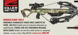 Canadian Tire KILLER INSTINCT FIERCE 405 FPS CROSSBOW PACKAGE WITH SCOPE offer