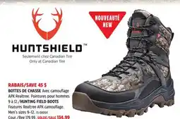 Canadian Tire HUNTSHIELD HUNTING FIELD BOOTS offer