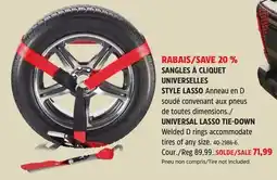 Canadian Tire MOTOMASTER UNIVERSAL LASSO TIE-DOWN offer