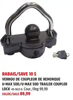 Canadian Tire Trimax U-MAX 50D/U-MAX 50D TRAILER COUPLER LOCK offer