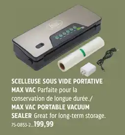 Canadian Tire MAX VAC PORTABLE VACUUM SEALER offer