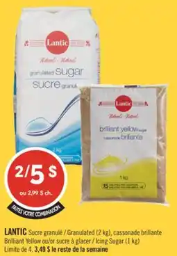 Pharmaprix LANTIC Granulated (2 kg), Brilliant Yellow or Icing Sugar (1 kg) offer