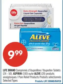 Pharmaprix LIFE BRAND Ibuprofen Tablets (24 -50), ASPIRIN (100) or ALEVE (20) Pain Relief Products offer