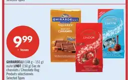 Pharmaprix GHIRARDELLI (148 g - 151 g) or LINDT (150 g) Chocolate Bag offer